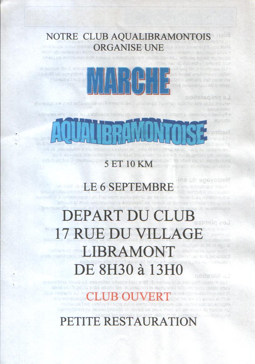 MARCHE AQUALIBRAMONTOISE MARCHE AQUALIBRAMONTOISE