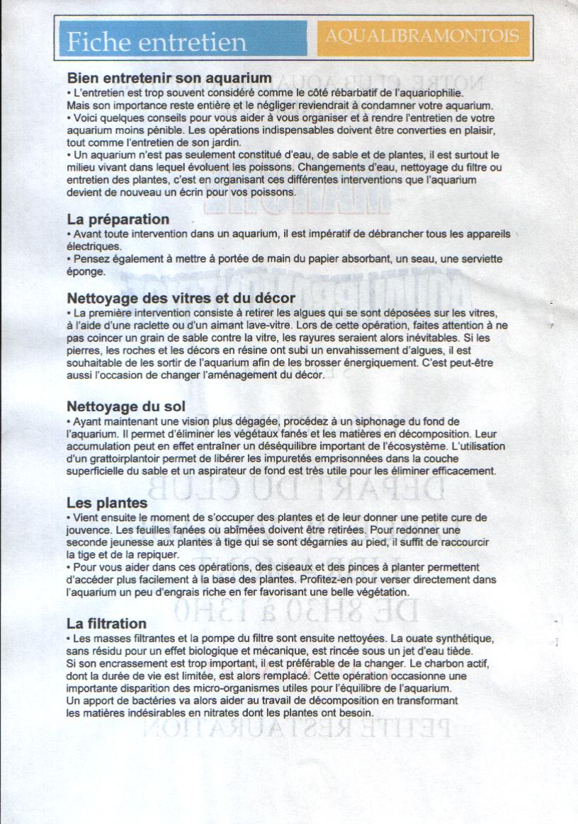 FICHE ENTRETIEN FICHE ENTRETIEN